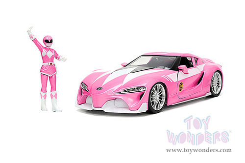 Jada Toys - Hollywood Rides | Power Rangers Toyota FT-1 Concept with Pink Ranger Diecast Figurine (1973, 1/24, diecast model car, Pink) 33224