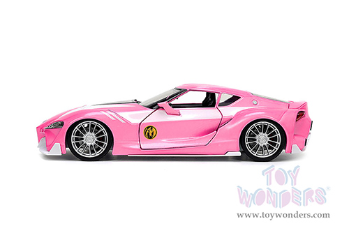 Jada Toys - Hollywood Rides | Power Rangers Toyota FT-1 Concept with Pink Ranger Diecast Figurine (1973, 1/24, diecast model car, Pink) 33224