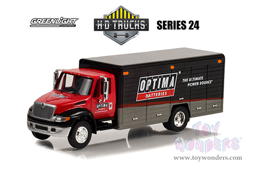 Greenlight - Heavy Duty Trucks Series 24 | International&reg; Durastar 4400 Delivery Truck "OPTIMA Batteries" (1/64 scale diecast model car, Red/Black) 33240C/48