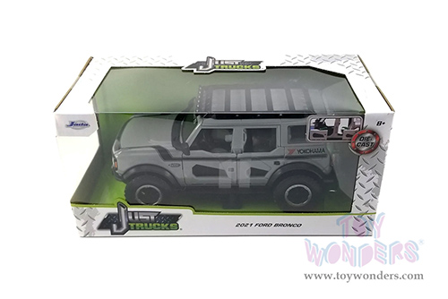 Jada Toys Just Trucks | Ford Bronco Hardtop "M2 Motoring" (2021, 1/24 scale diecast model car, Gray/White/Matte Black) 33299