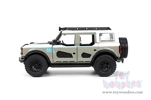Jada Toys Just Trucks | Ford Bronco Hardtop "M2 Motoring" (2021, 1/24 scale diecast model car, Gray/White/Matte Black) 33299