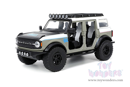 Jada Toys Just Trucks | Ford Bronco Hardtop "M2 Motoring" (2021, 1/24 scale diecast model car, Gray/White/Matte Black) 33299