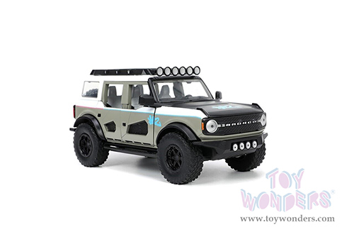 Jada Toys Just Trucks | Ford Bronco Hardtop "M2 Motoring" (2021, 1/24 scale diecast model car, Gray/White/Matte Black) 33299