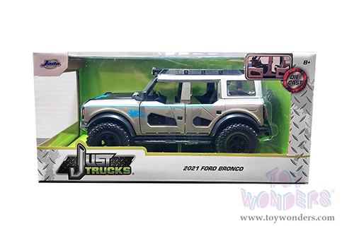 Jada Toys Just Trucks | Ford Bronco Hardtop "M2 Motoring" (2021, 1/24 scale diecast model car, Gray/White/Matte Black) 33299