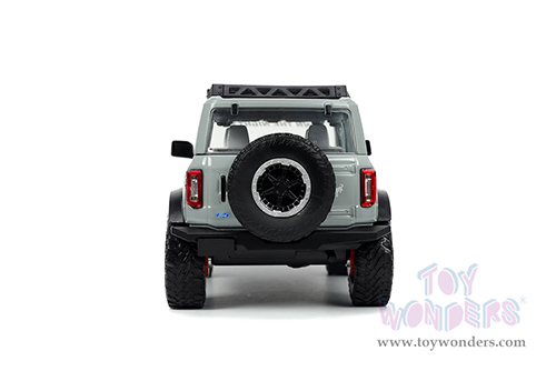 Jada Toys Just Trucks | Ford Bronco Hardtop "Own the Night" Yokohama (2021, 1/24 scale diecast model car, Gray/Black stripes) 33300