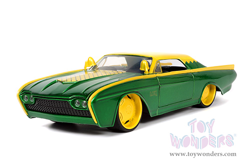 Jada Toys - Hollywood Rides | Ford Thunderbird with Marvel  Loki™ Diecast Figurine (1963, 1/24, diecast model car, Green/Yellow) 33357