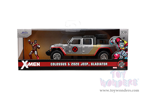 Jada Toys Hollywood Rides - Marvel X-Men Jeep® Gladiator with Colossus Diecast Figurine (2020, 1/32 scale diecast model car, Silver) 33363