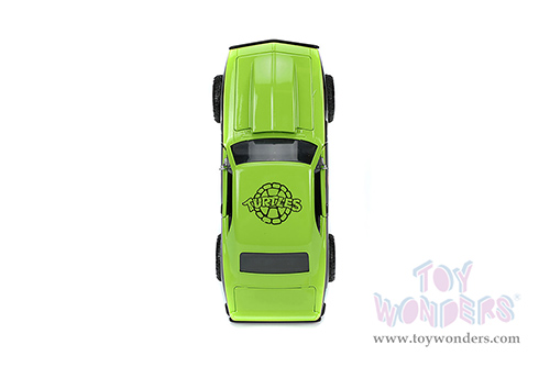 Jada Toys - Hollywood Rides | Chevrolet® Camaro® (Dirty Version) with Raphael Diecast Figure "Teenage Mutant Ninja Turtles" (1967, 1/24, diecast model car, Bright Green/Matte Black) 33386