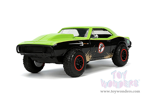 Jada Toys - Hollywood Rides | Chevrolet® Camaro® (Dirty Version) with Raphael Diecast Figure "Teenage Mutant Ninja Turtles" (1967, 1/24, diecast model car, Bright Green/Matte Black) 33386