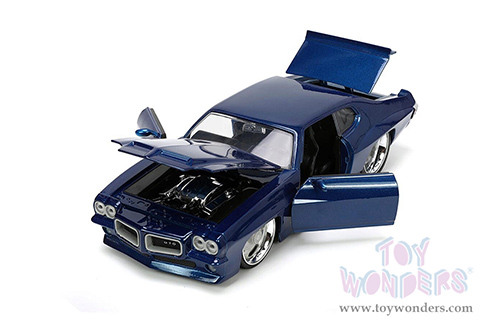 Jada Toys Bigtime Muscle - Pontiac&reg; GTO&reg; Hardtop (1971, 1/24 scale diecast model car, Dark Blue) 33545