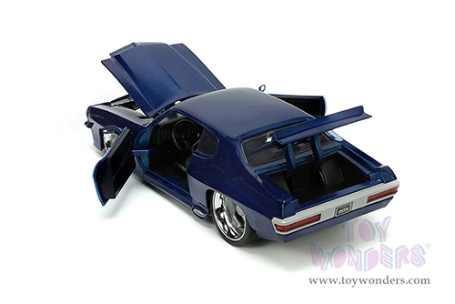 Jada Toys Bigtime Muscle - Pontiac&reg; GTO&reg; Hardtop (1971, 1/24 scale diecast model car, Dark Blue) 33545