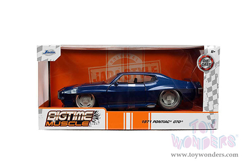 Jada Toys Bigtime Muscle - Pontiac&reg; GTO&reg; Hardtop (1971, 1/24 scale diecast model car, Dark Blue) 33545