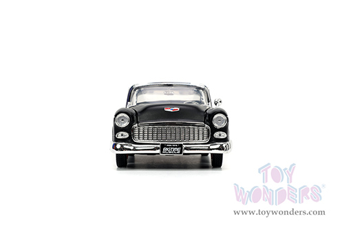 Jada Toys Bigtime Muscle - Chevrolet® Bel Air® Hardtop (1955, 1/24 scale diecast model car, Matte Black/White) 33546