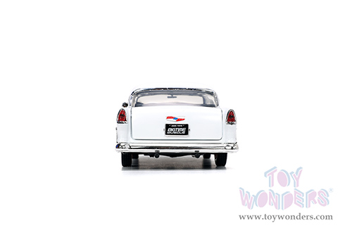 Jada Toys Bigtime Muscle - Chevrolet® Bel Air® Hardtop (1955, 1/24 scale diecast model car, Matte Black/White) 33546