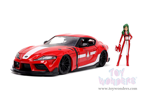 Jada Toys - Hollywood Rides | ROBOTECH&reg; Toyota Supra with Miriya Sterling Diecast Figure (2020, 1/24, diecast model car, Red/White) 33679