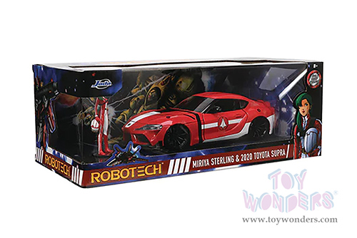 Jada Toys - Hollywood Rides | ROBOTECH&reg; Toyota Supra with Miriya Sterling Diecast Figure (2020, 1/24, diecast model car, Red/White) 33679