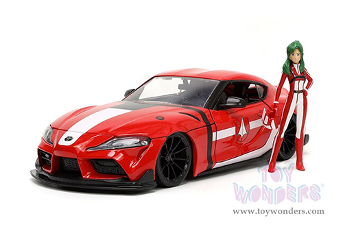Jada Toys - Hollywood Rides | ROBOTECH&reg; Toyota Supra with Miriya Sterling Diecast Figure (2020, 1/24, diecast model car, Red/White) 33679