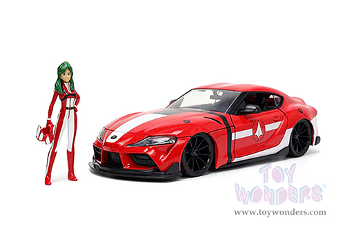 Jada Toys - Hollywood Rides | ROBOTECH&reg; Toyota Supra with Miriya Sterling Diecast Figure (2020, 1/24, diecast model car, Red/White) 33679