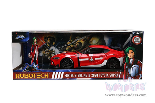 Jada Toys - Hollywood Rides | ROBOTECH&reg; Toyota Supra with Miriya Sterling Diecast Figure (2020, 1/24, diecast model car, Red/White) 33679