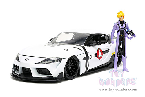 Jada Toys - Hollywood Rides | Robotech Toyota Supra with Roy Focker Diecast Figurine (2020, 1/24, diecast model car, White) 33682