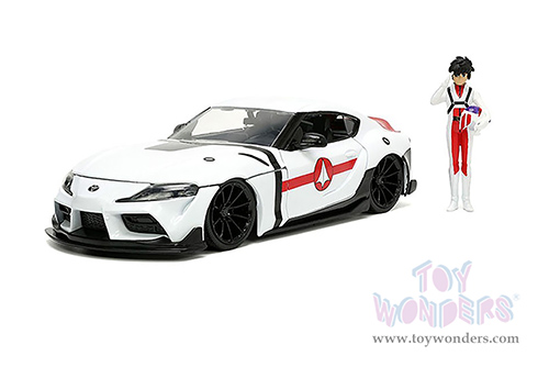 Jada Toys - Hollywood Rides | Robotech Toyota Supra with Rick Hunter Diecast Figurine (2020, 1/24, diecast model car, White) 33685
