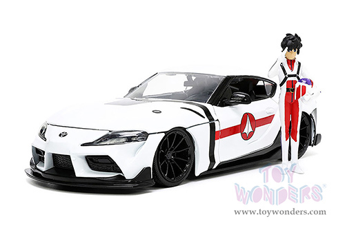 Jada Toys - Hollywood Rides | Robotech Toyota Supra with Rick Hunter Diecast Figurine (2020, 1/24, diecast model car, White) 33685