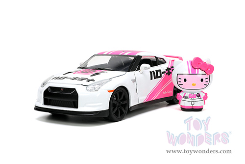 Jada Toys - Hollywood Rides | Nissan GT-R (R35) with Hello Kitty™ figure (2009, 1/24, diecast model car, White/Pink) 33724