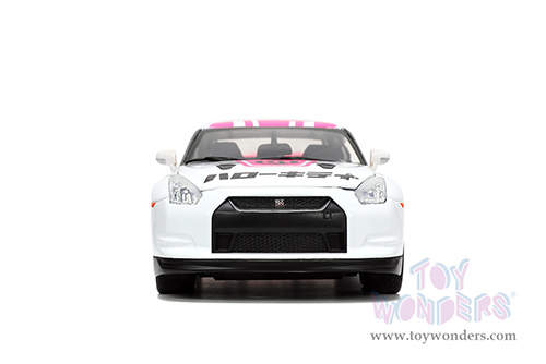 Jada Toys - Hollywood Rides | Nissan GT-R (R35) with Hello Kitty™ figure (2009, 1/24, diecast model car, White/Pink) 33724