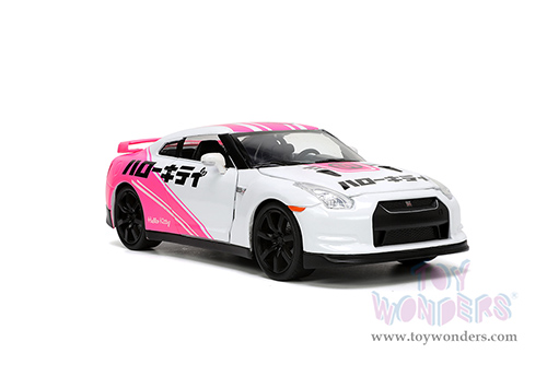Jada Toys - Hollywood Rides | Nissan GT-R (R35) with Hello Kitty™ figure (2009, 1/24, diecast model car, White/Pink) 33724