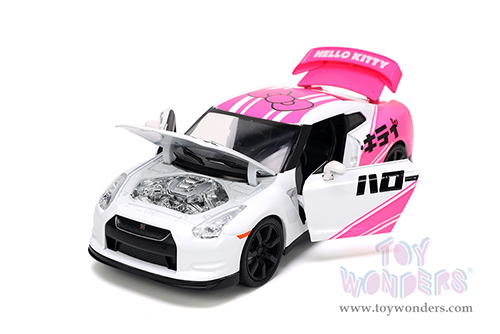 Jada Toys - Hollywood Rides | Nissan GT-R (R35) with Hello Kitty™ figure (2009, 1/24, diecast model car, White/Pink) 33724