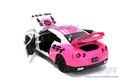 Jada Toys - Hollywood Rides | Nissan GT-R (R35) with Hello Kitty™ figure (2009, 1/24, diecast model car, White/Pink) 33724