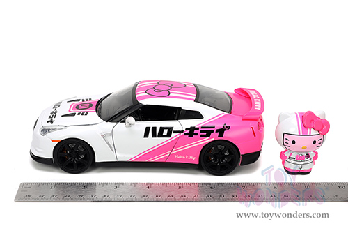 Jada Toys - Hollywood Rides | Nissan GT-R (R35) with Hello Kitty™ figure (2009, 1/24, diecast model car, White/Pink) 33724
