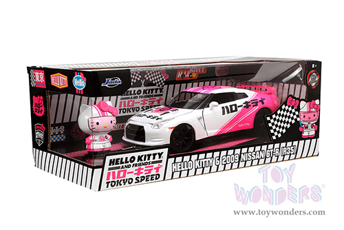 Jada Toys - Hollywood Rides | Nissan GT-R (R35) with Hello Kitty™ figure (2009, 1/24, diecast model car, White/Pink) 33724