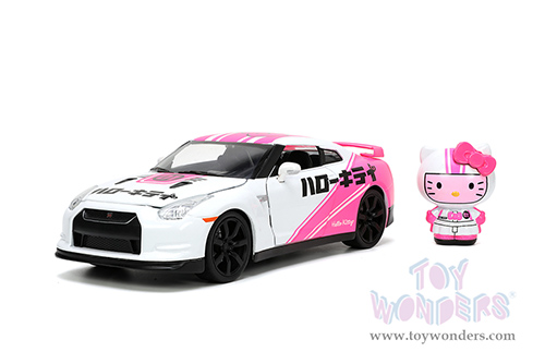 Jada Toys - Hollywood Rides | Nissan GT-R (R35) with Hello Kitty™ figure (2009, 1/24, diecast model car, White/Pink) 33724