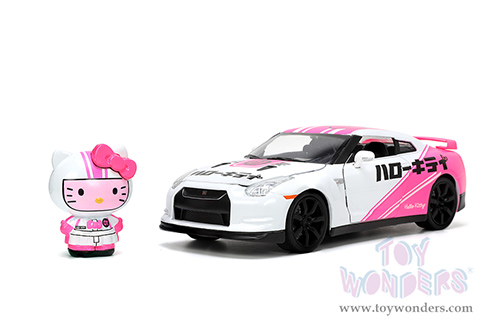 Jada Toys - Hollywood Rides | Nissan GT-R (R35) with Hello Kitty™ figure (2009, 1/24, diecast model car, White/Pink) 33724
