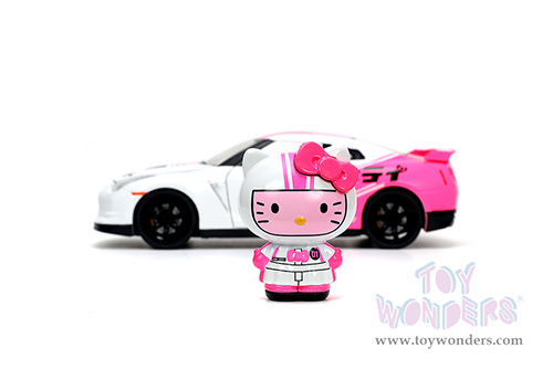 Jada Toys - Hollywood Rides | Nissan GT-R (R35) with Hello Kitty™ figure (2009, 1/24, diecast model car, White/Pink) 33724