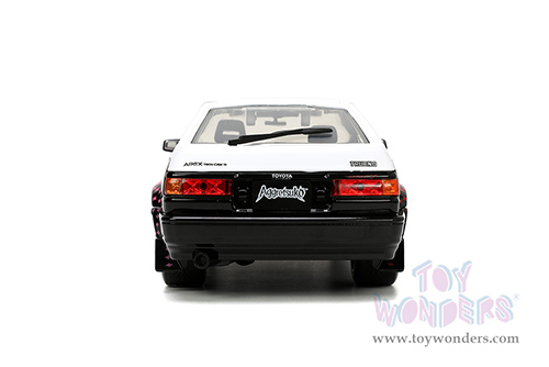 Jada Toys - Hollywood Rides | Toyota Trueno (AE86) with Aggretsuko Figure (1986, 1/24, diecast model car, White/Pink) 33725