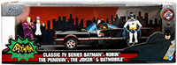 Show product details for Jada Toys - Hollywood Rides | 1966 Classic TV Series Batmobile™ with Batman & Robin, The Joker and The Penguin Diecast Figures (1/24, diecast model car, Black) 33737