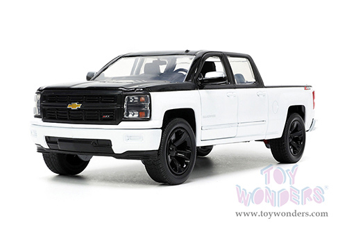 Jada Toys Just Trucks - Chevrolet&reg; Silverado&trade; Z71 Pickup Truck with Extra Wheels (2014, 1/24 scale diecast model car, White/Black) 33850