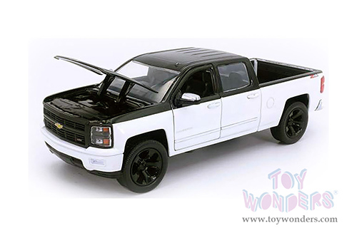 Jada Toys Just Trucks - Chevrolet&reg; Silverado&trade; Z71 Pickup Truck with Extra Wheels (2014, 1/24 scale diecast model car, White/Black) 33850