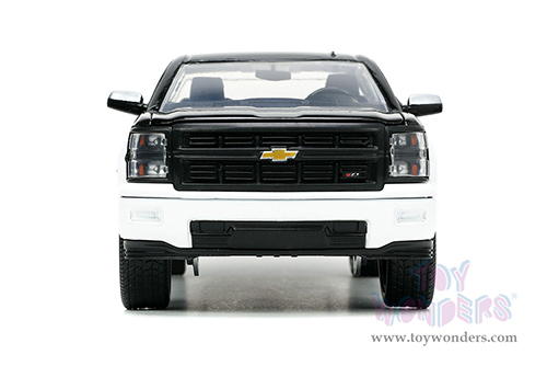 Jada Toys Just Trucks - Chevrolet&reg; Silverado&trade; Z71 Pickup Truck with Extra Wheels (2014, 1/24 scale diecast model car, White/Black) 33850