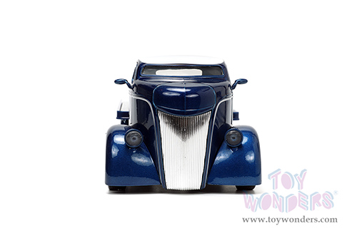 Jada Toys Just Trucks - Ford COE Flatbed Truck "The Famous Motor Cars" with Extra Wheels (1947, 1/24 scale diecast model car, Dark Blue) 33853