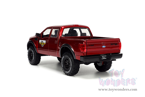 Jada Toys Just Trucks - Ford F-150 SVT Raptor Pickup Truck "Mickey Thompson Tires & Wheels" with Extra Wheels (2011, 1/24 scale diecast model car, Candy Red) 33854