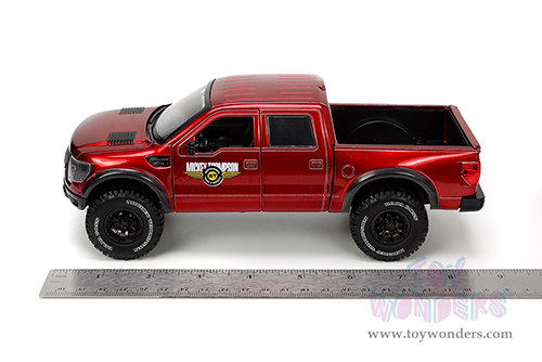 Jada Toys Just Trucks - Ford F-150 SVT Raptor Pickup Truck "Mickey Thompson Tires & Wheels" with Extra Wheels (2011, 1/24 scale diecast model car, Candy Red) 33854