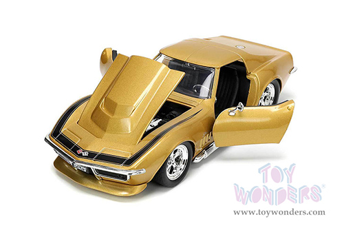 Jada Toys Bigtime Muscle - Chevrolet® Corvette® Stingray™ ZL-1 Hardtop (1969, 1/24 scale diecast model car, Gold) 33863