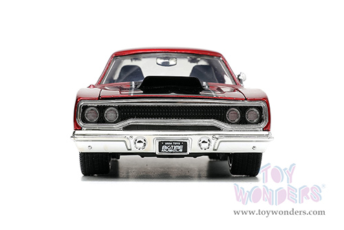 Jada Toys Bigtime Muscles - Plymouth Road Runner Hardtop (1970, 1/24 scale diecast model car, Candy Red with Flames) 33866