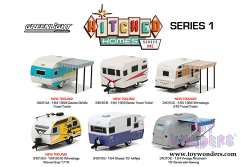 Greenlight - Hitched Homes Series 1 (1/64 scale diecast model car, Asstd.) 34010/48