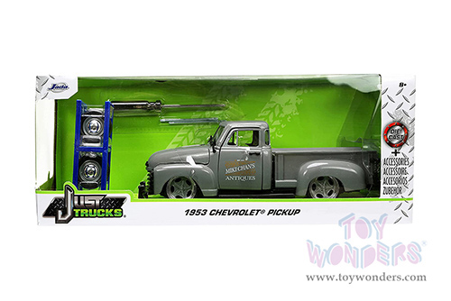 Jada Toys Just Trucks - Chevrolet&reg; Pickup and Extra Wheels (1953, 1/24 scale diecast model car, Gray) 34023