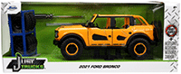 Show product details for Jada Toys Just Trucks - Ford Bronco with Extra Wheels (2021, 1/24 scale diecast model car, Orange) 34025