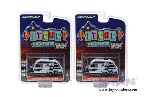 Greenlight - Hitched Homes Series 5 | Winnebago Winnie Drop 1710 (2016, 1/64 scale diecast model car, White/Black) 34050E/48